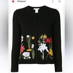 Oscar De La Renta Harvest Embroidered Cardigan